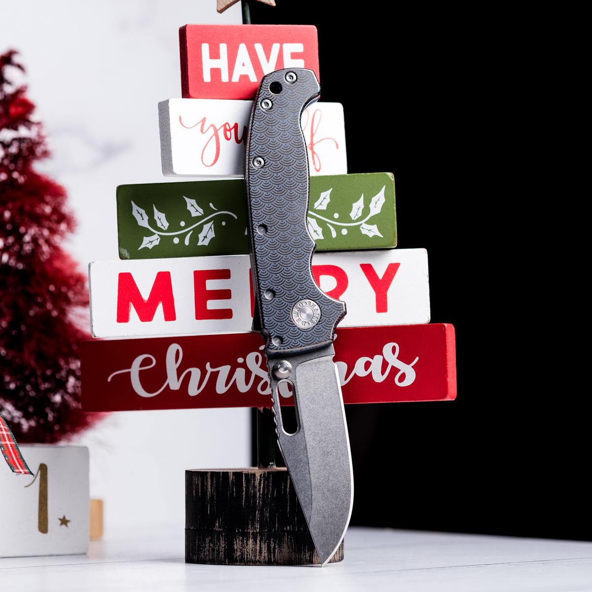 Demko x URBAN MG AD20 Slim - 20CV Clip Point w/ Blue Titanium Seigaiha (Custom)