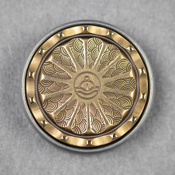 Umburry x URBAN Mid-Size Spoked Haptic Coin - Brass & Ti Seigaiha