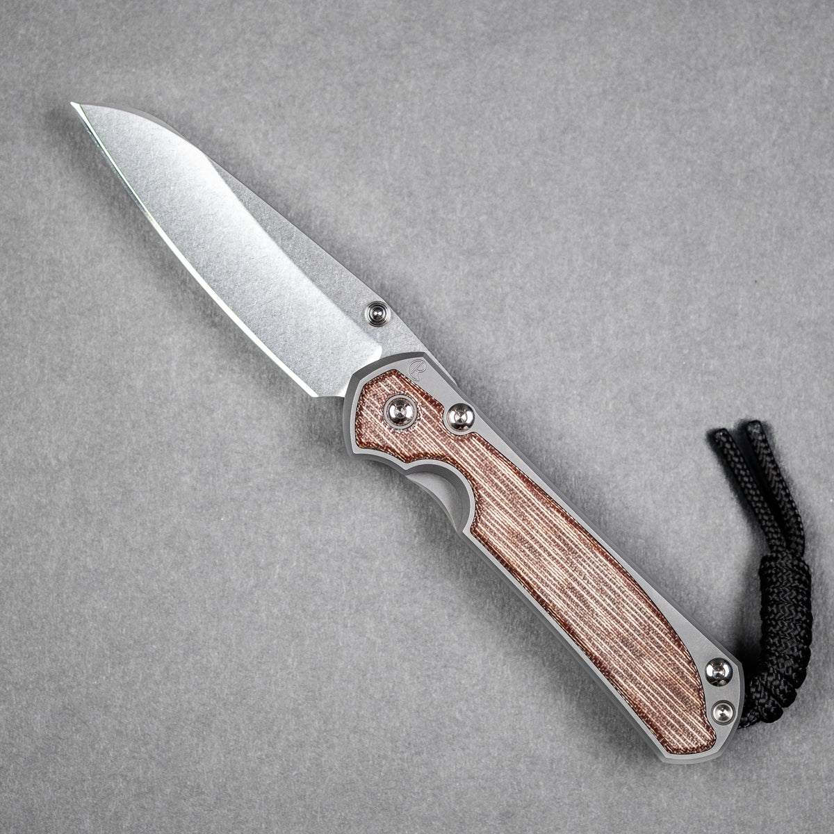 Chris Reeve Small Sebenza 31 - Insingo Magnacut & Glass Blasted Titanium w/ Natural Canvas Micarta Inlay