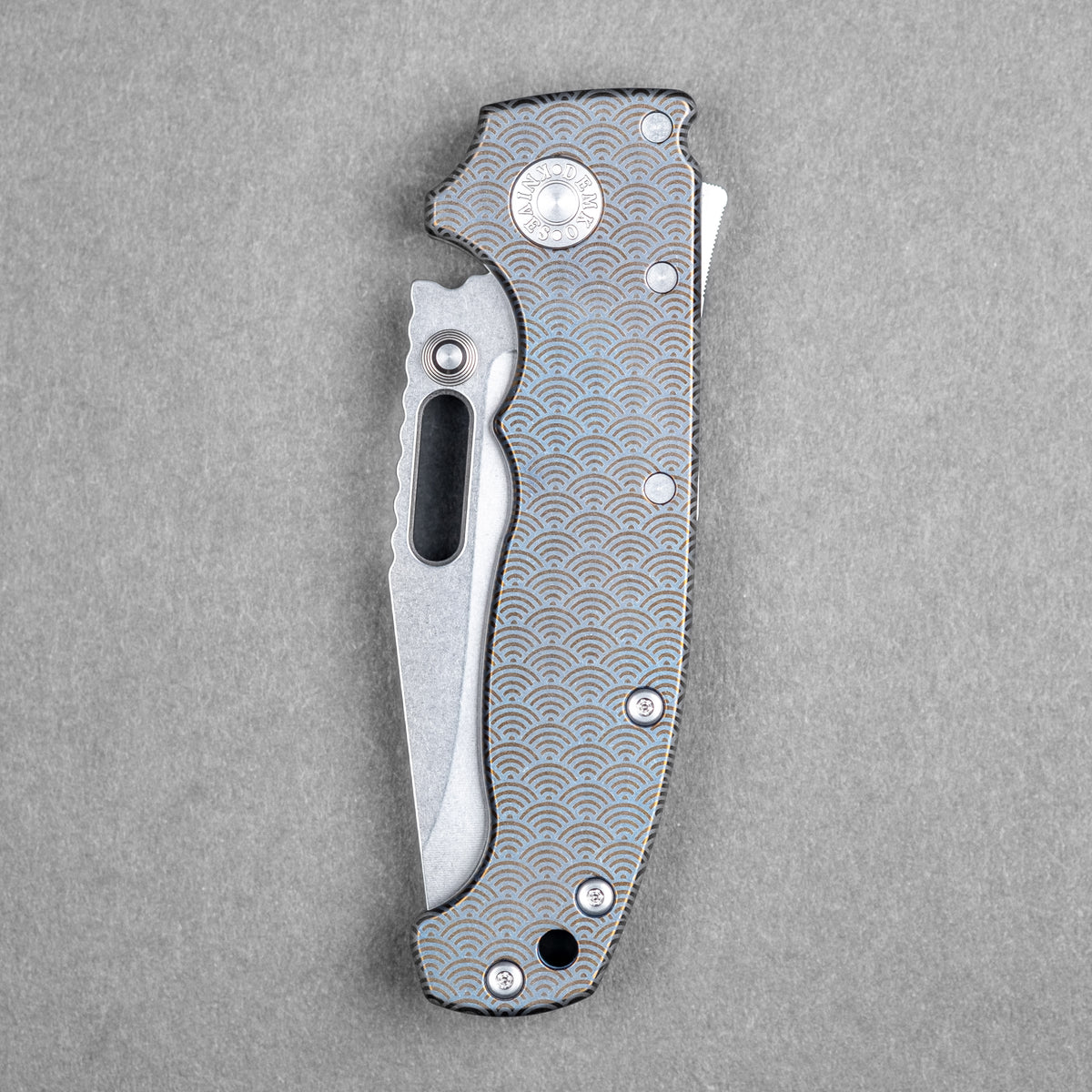 Demko x URBAN MG AD20 Slim - 20CV Clip Point w/ Blue Titanium Seigaiha (Custom)