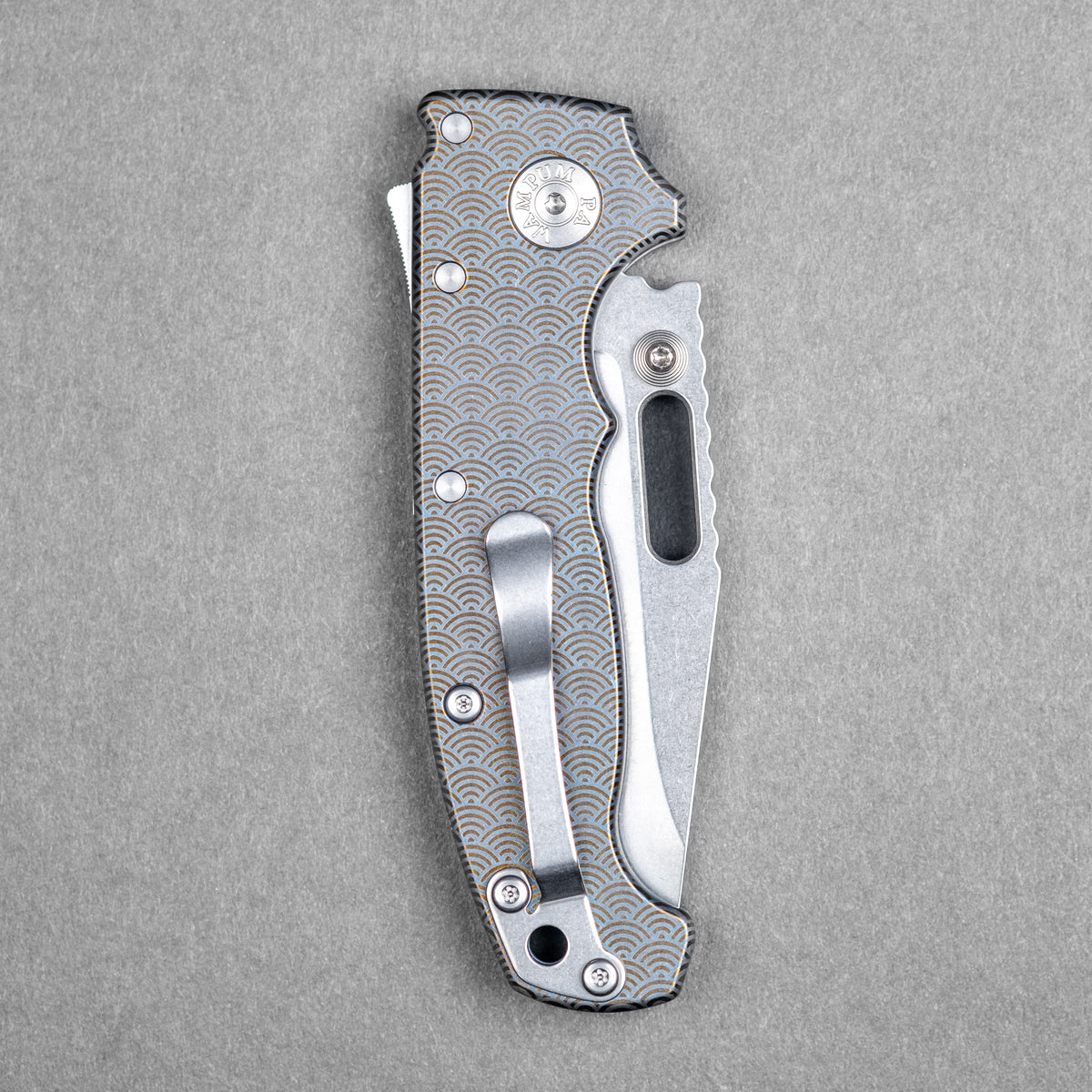 Demko x URBAN MG AD20 Slim - 20CV Clip Point w/ Blue Titanium Seigaiha (Custom)