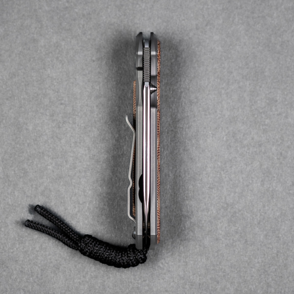 Chris Reeve Small Sebenza 31 - Insingo Magnacut & Glass Blasted Titanium w/ Natural Canvas Micarta Inlay
