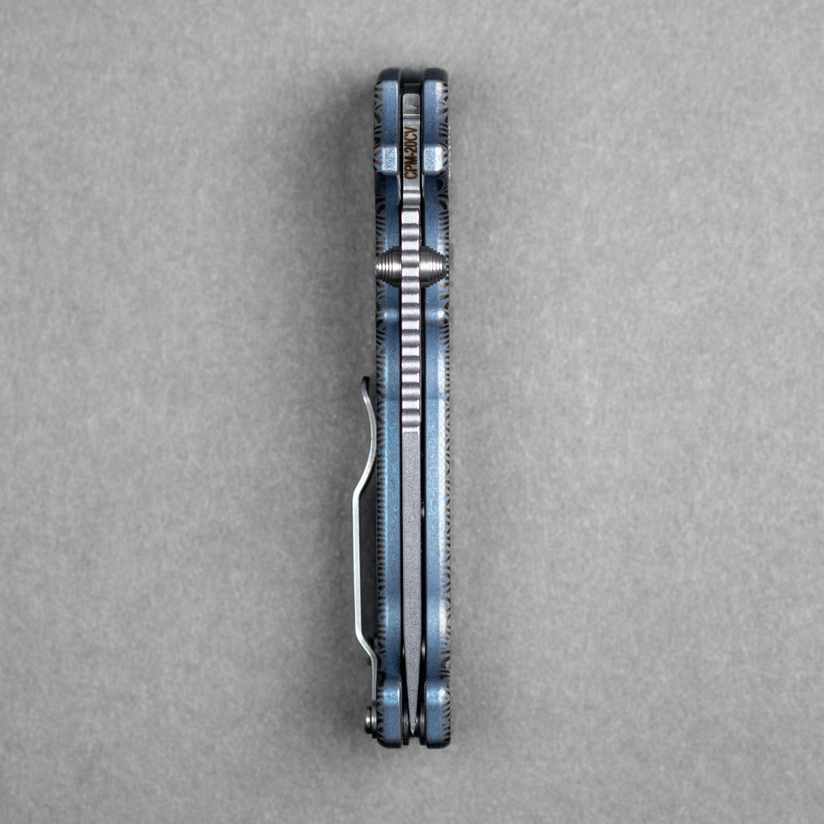 Demko x URBAN MG AD20 Slim - 20CV Clip Point w/ Blue Titanium Seigaiha (Custom)