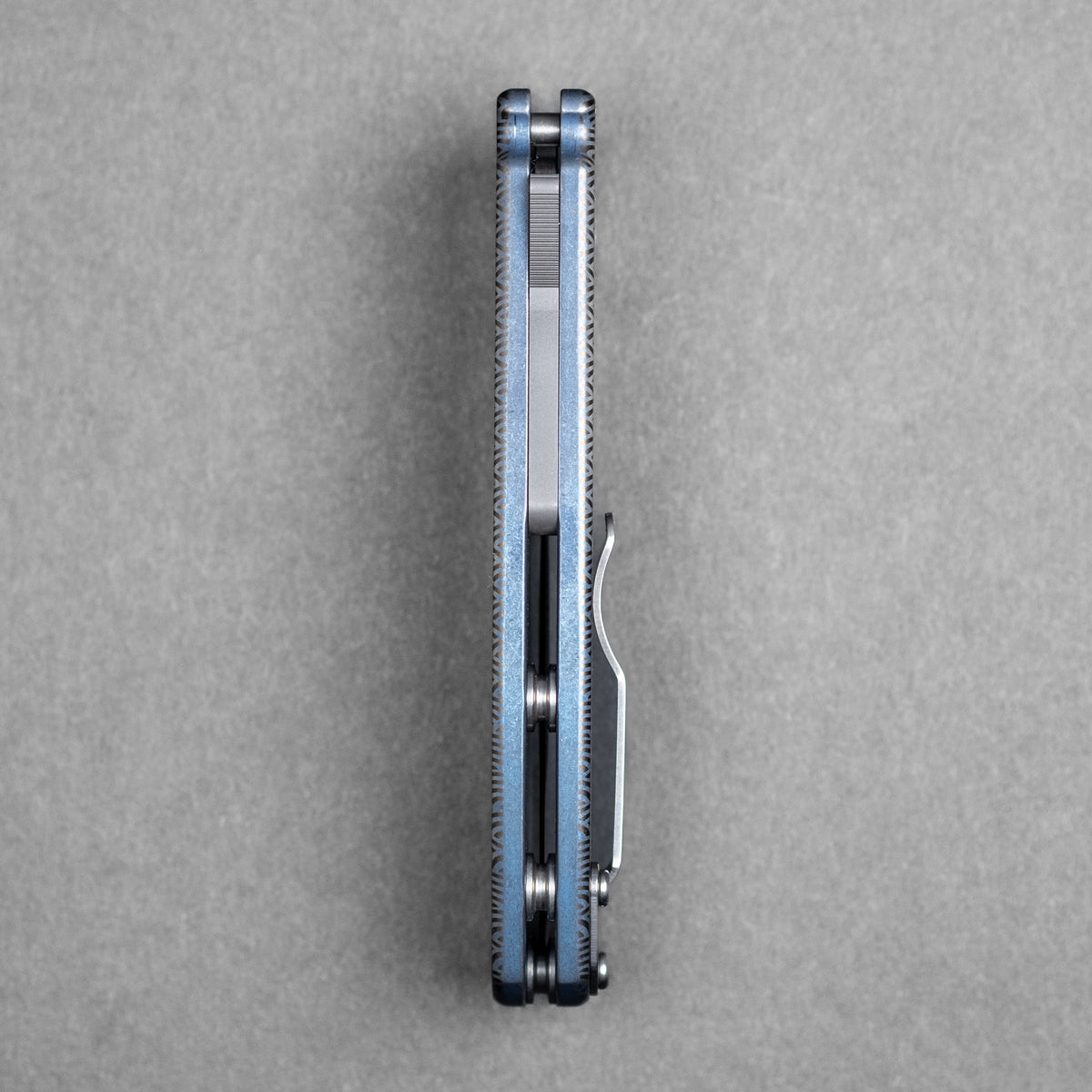 Demko x URBAN MG AD20 Slim - 20CV Clip Point w/ Blue Titanium Seigaiha (Custom)