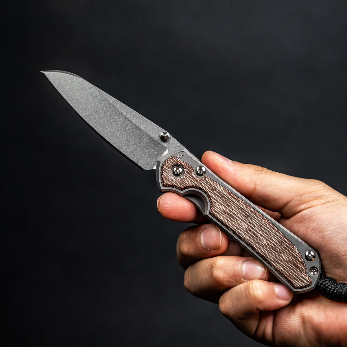 Chris Reeve Small Sebenza 31 - Insingo Magnacut & Glass Blasted Titanium w/ Natural Canvas Micarta Inlay