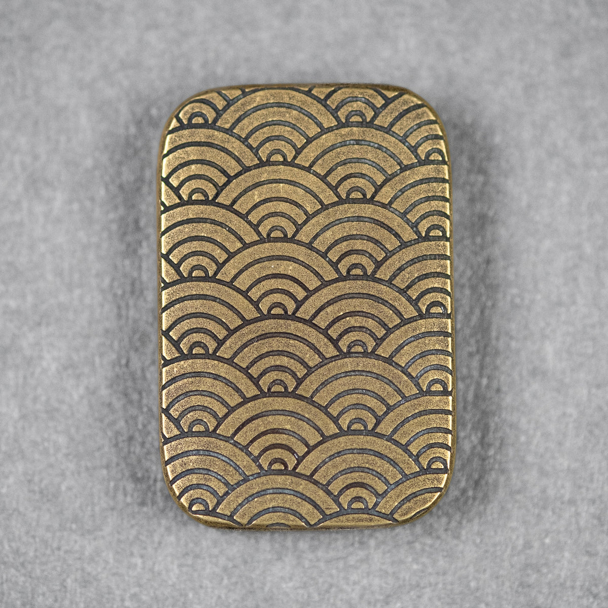 Ben Krein x URBAN Worry Stone - Aged Brass Seigaiha - URBAN EDC®