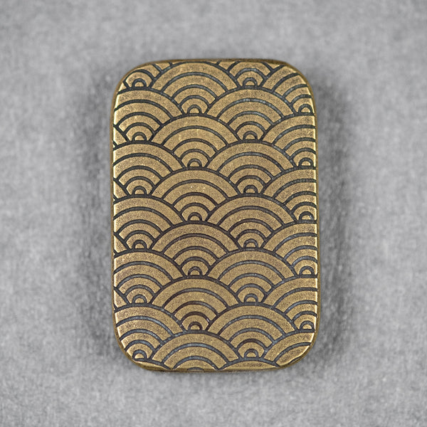 Ben Krein x URBAN Worry Stone - Aged Brass Seigaiha - URBAN EDC®