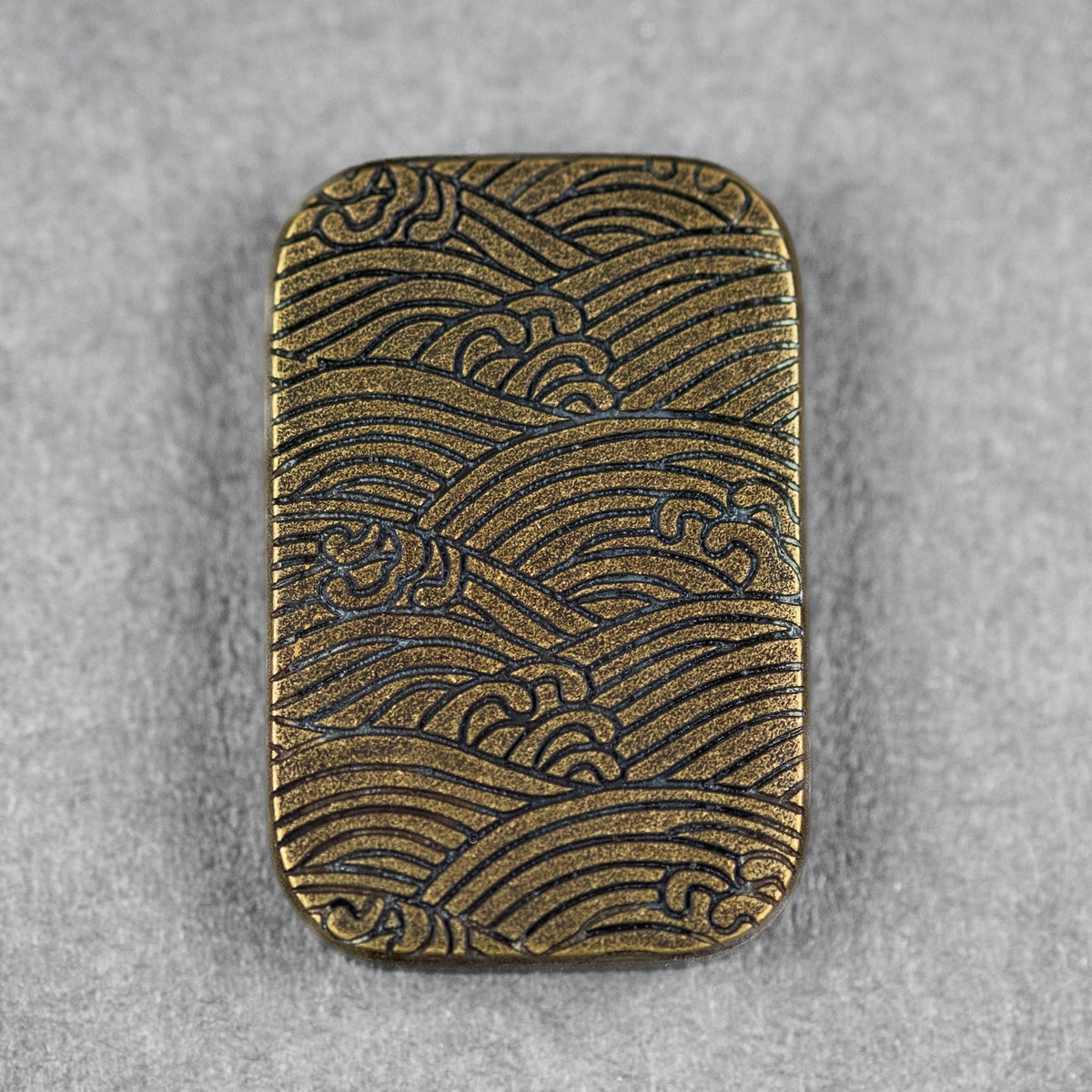 Ben Krein x URBAN Worry Stone - Aged Brass w/ Seigaiha - URBAN EDC®