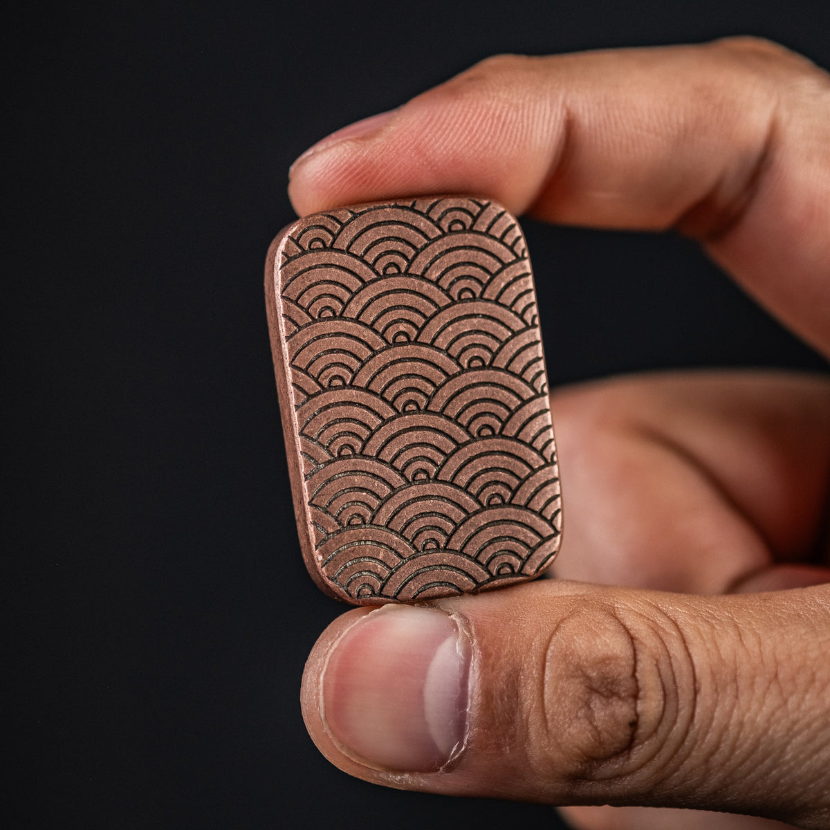 Ben Krein x URBAN Worry Stone - Aged Copper Seigaiha - URBAN EDC®