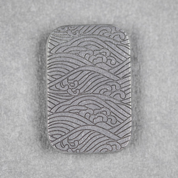 Ben Krein x URBAN Worry Stone - Aged Titanium Seigaiha - URBAN EDC®