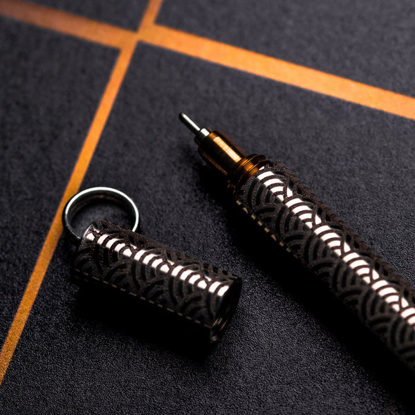 Blank Forces x URBAN CHROMA Titanium EDC Ink Keychain Pen - Bronze Seigaiha - URBAN EDC®
