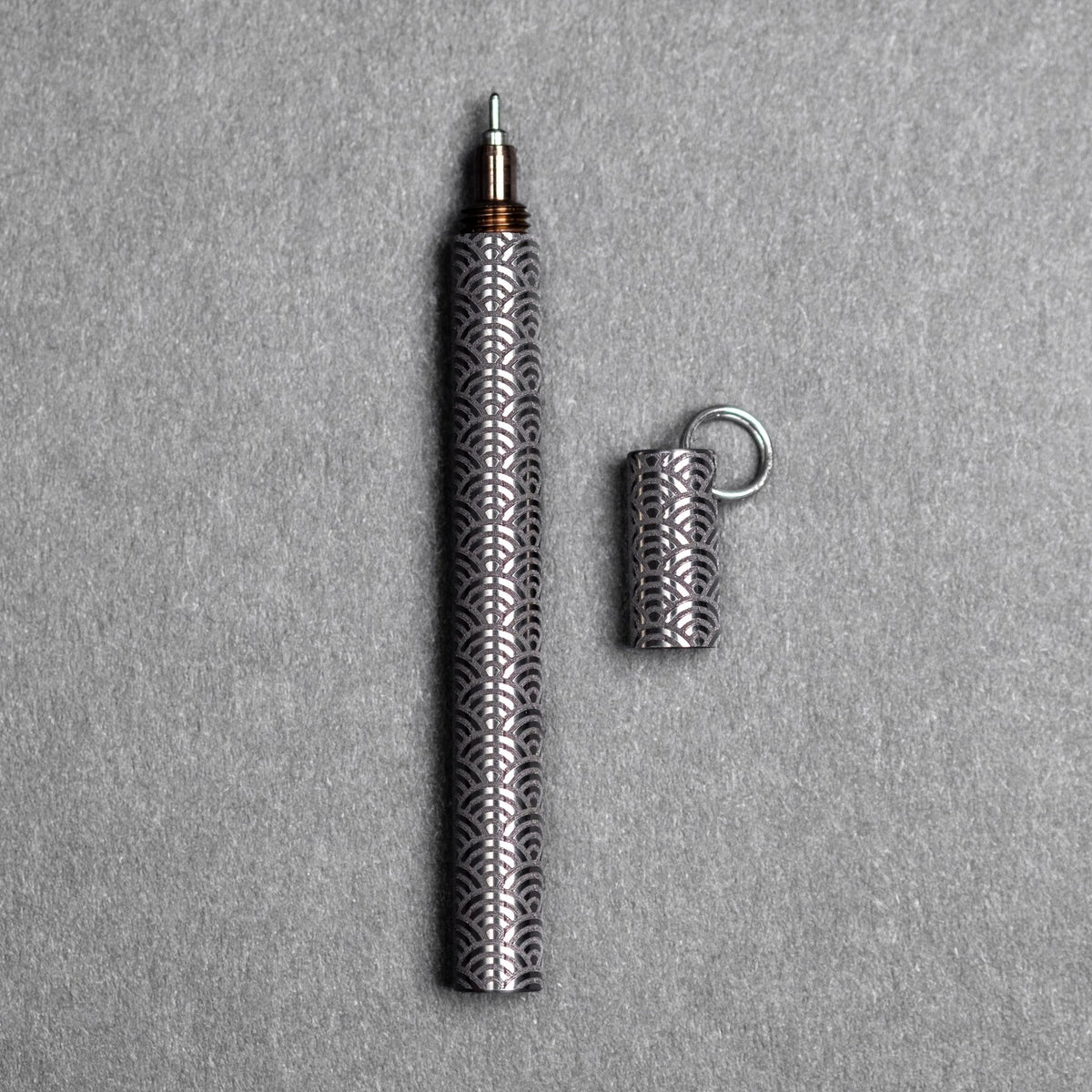 Blank Forces x URBAN CHROMA Titanium EDC Ink Keychain Pen - Bronze Seigaiha - URBAN EDC®
