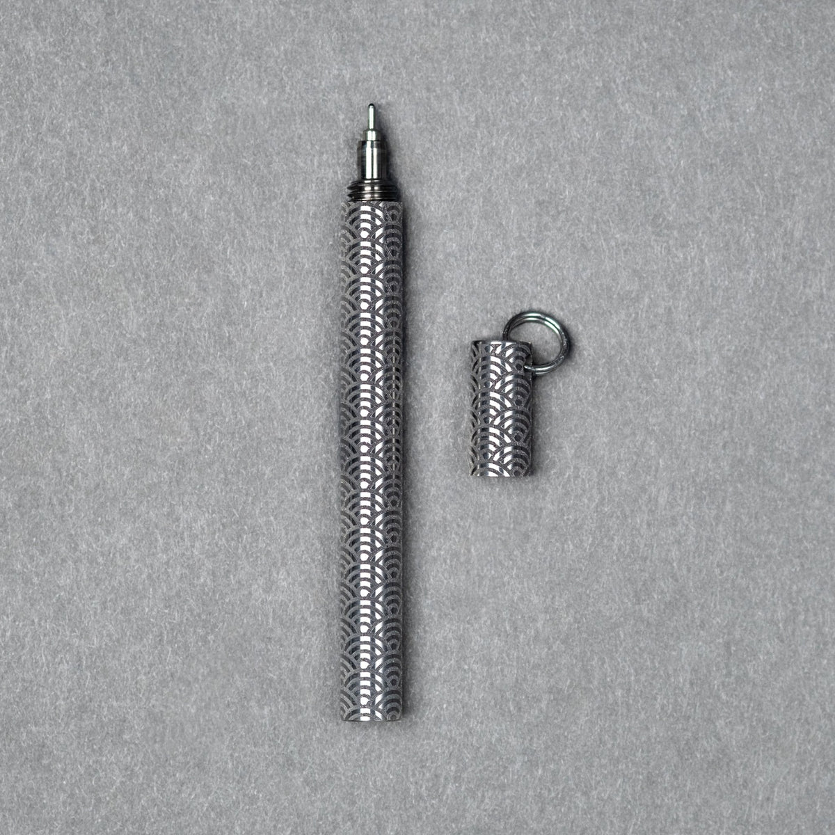 Blank Forces x URBAN CHROMA Titanium EDC Ink Keychain Pen - Seigaiha - URBAN EDC®