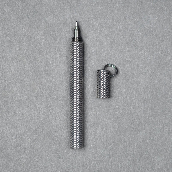 Blank Forces x URBAN CHROMA Titanium EDC Ink Keychain Pen - Seigaiha - URBAN EDC®