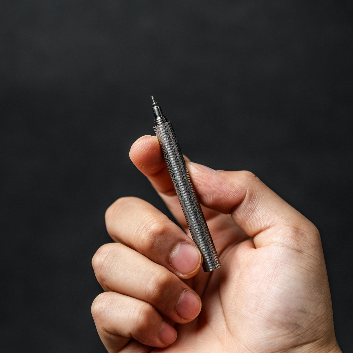 Blank Forces x URBAN CHROMA Titanium EDC Ink Keychain Pen - Seigaiha - URBAN EDC®