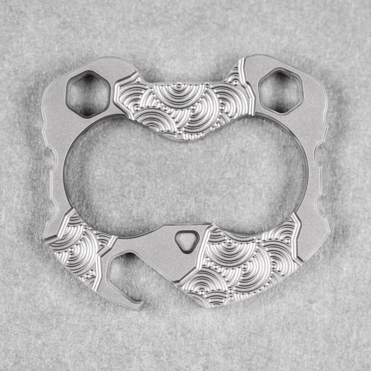 Cahp Tools x URBAN Panda V4 - Bead Blasted Titanium w/ Chaos Seigaiha™ - URBAN EDC®