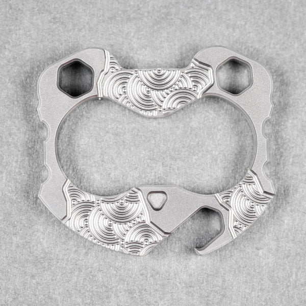 Cahp Tools x URBAN Panda V4 - Bead Blasted Titanium w/ Chaos Seigaiha™ - URBAN EDC®