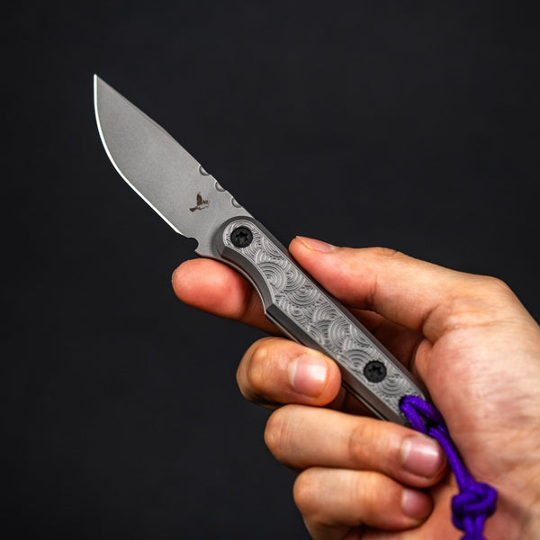 Carry Dev x URBAN One Fixie - S35VN w/ Glass Blasted & Stonewashed Titanium Chaos Seigaiha™ (Custom) - URBAN EDC®