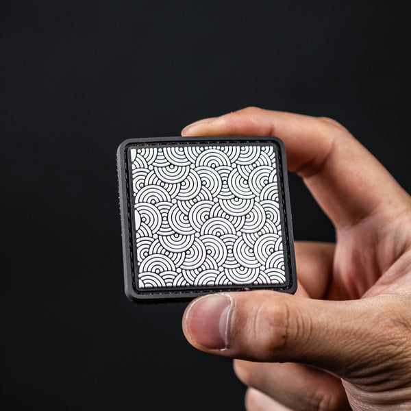 Chaos Seigaiha™ RE Patch - Black on White - 2x2 - URBAN EDC®