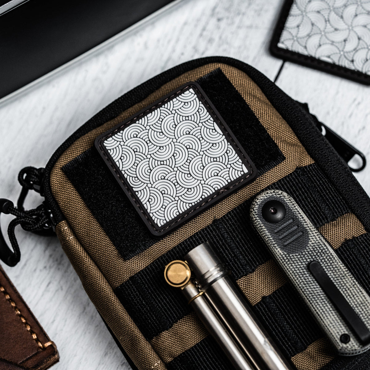Chaos Seigaiha RE Patch - Black on White - 2x2 - URBAN EDC®
