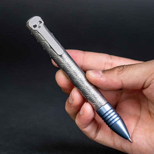 Chaves Knives Ultramar Bolt Action Pen - Seigaiha Titanium (Exclusive) - URBAN EDC®