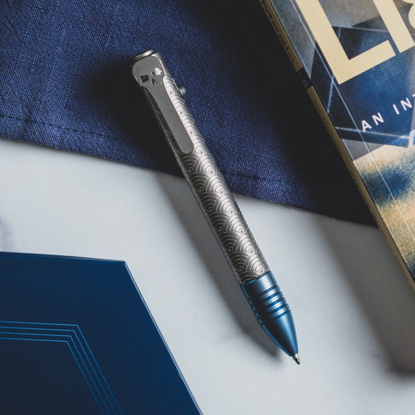 Chaves Knives Ultramar Bolt Action Pen - Seigaiha Titanium (Exclusive) - URBAN EDC®