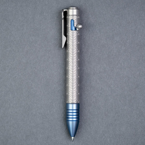 Chaves Knives Ultramar Bolt Action Pen - Seigaiha Titanium (Exclusive) - URBAN EDC®