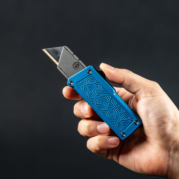 Chaves x URBAN CHUB OTF w/ Aluminum Chaos Seigaiha™ - Royal Blue - URBAN EDC®