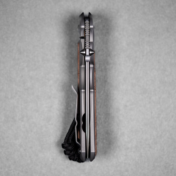 Chris Reeve Large Inkosi - Drop Point Magnacut & Glass Blasted Titanium w/ Natural Canvas Micarta Inlay - URBAN EDC®