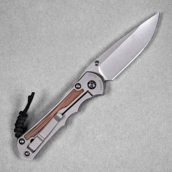 Chris Reeve Large Inkosi - Drop Point Magnacut & Glass Blasted Titanium w/ Natural Canvas Micarta Inlay - URBAN EDC®