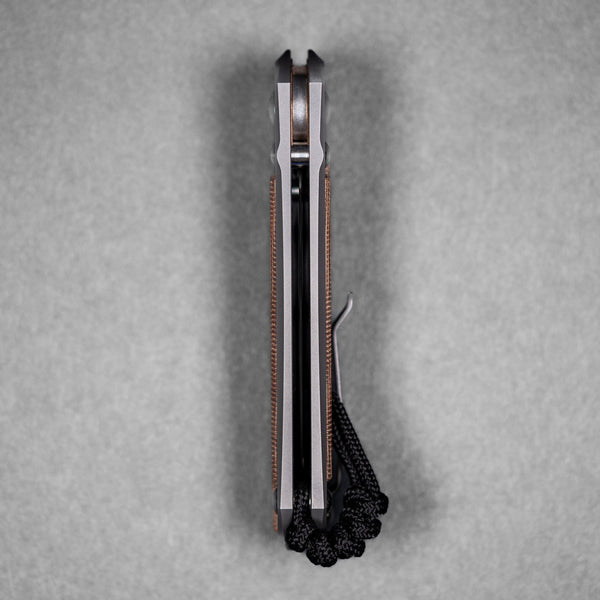 Chris Reeve Large Inkosi - Drop Point Magnacut & Glass Blasted Titanium w/ Natural Canvas Micarta Inlay - URBAN EDC®