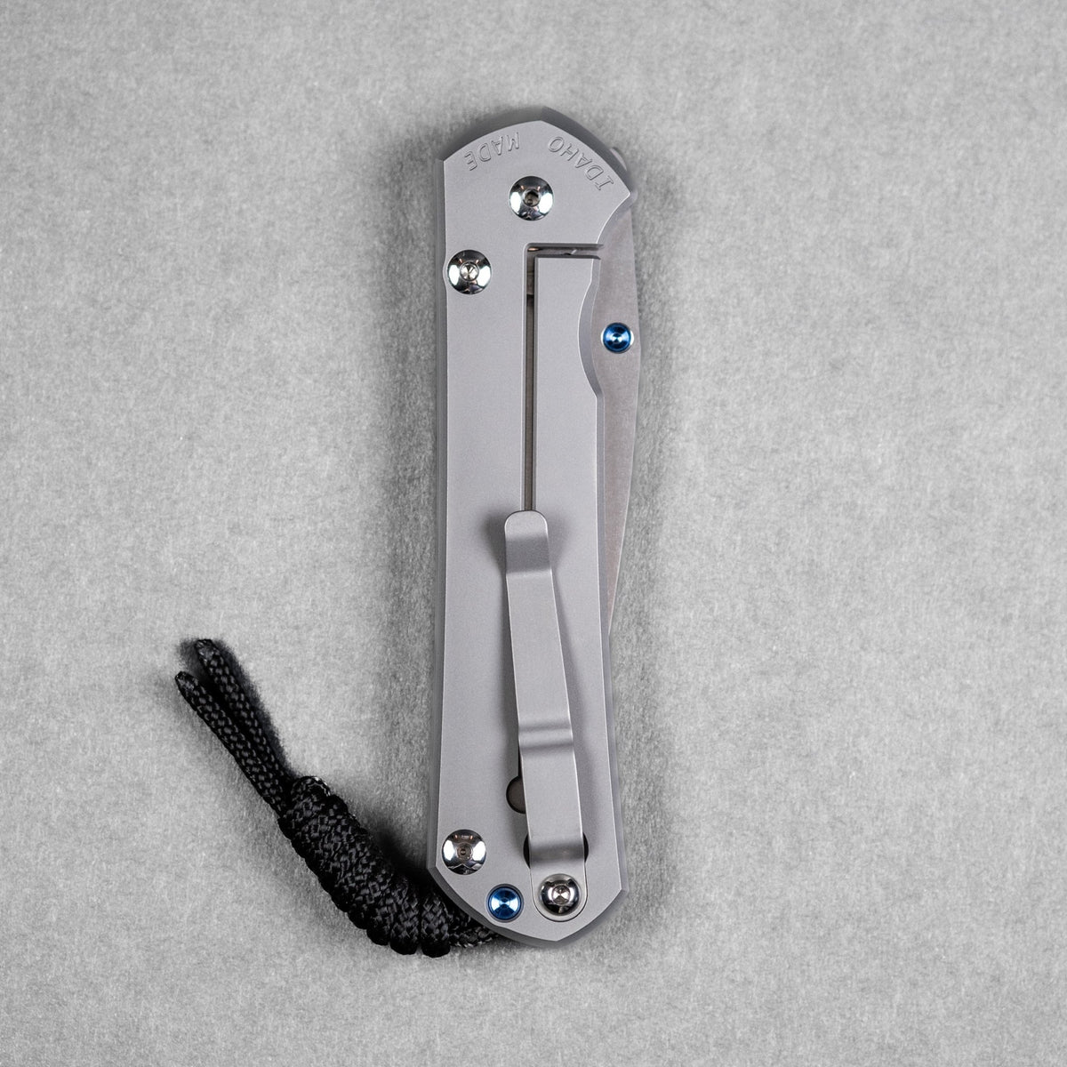 Chris Reeve Large Sebenza 31 Drop Point - Glass Blasted Titanium w/ Blue Accents - URBAN EDC®