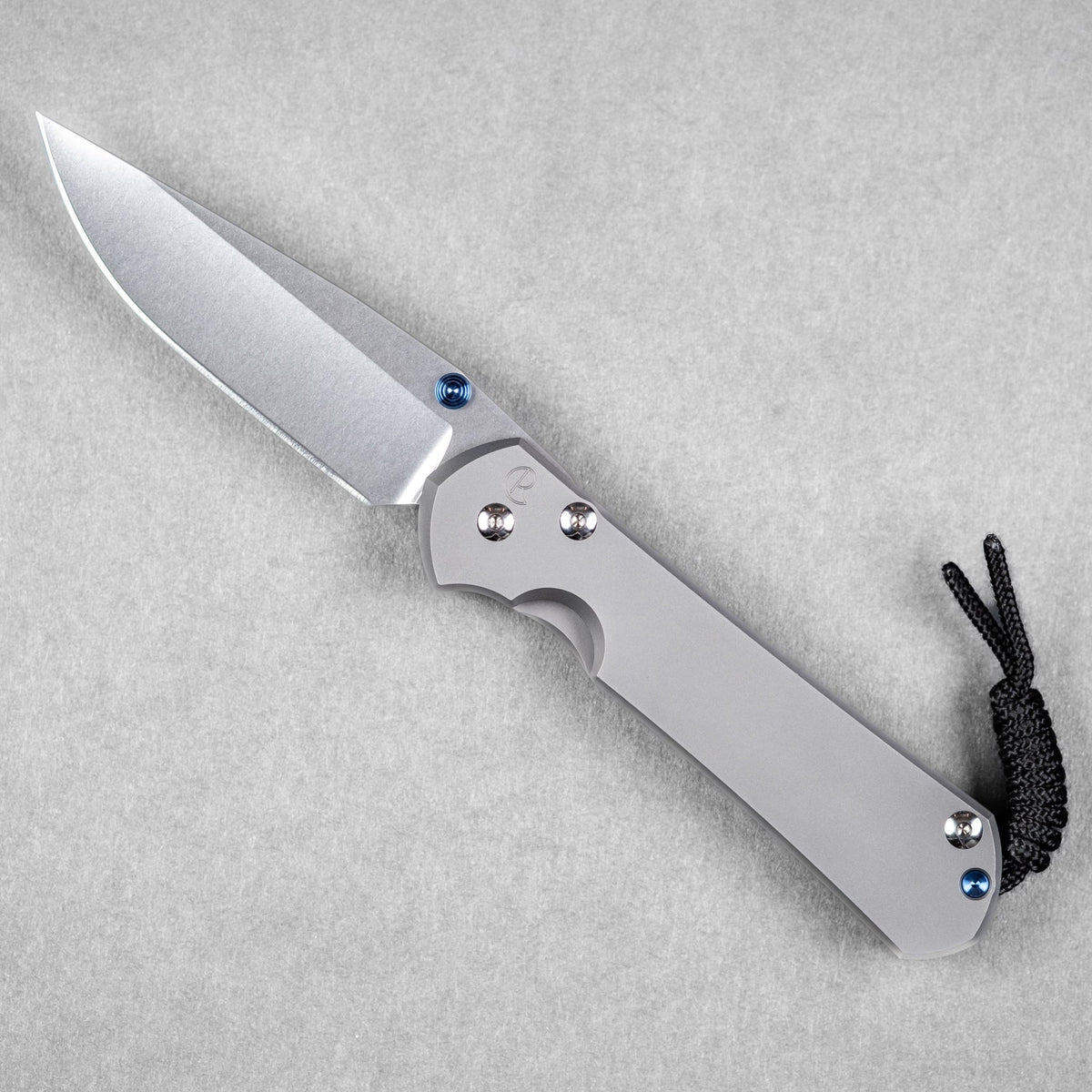 Chris Reeve Large Sebenza 31 Drop Point - Glass Blasted Titanium w/ Blue Accents - URBAN EDC®