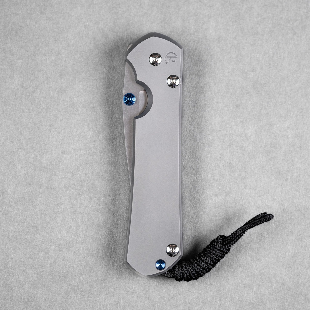 Chris Reeve Large Sebenza 31 Drop Point - Glass Blasted Titanium w/ Blue Accents - URBAN EDC®