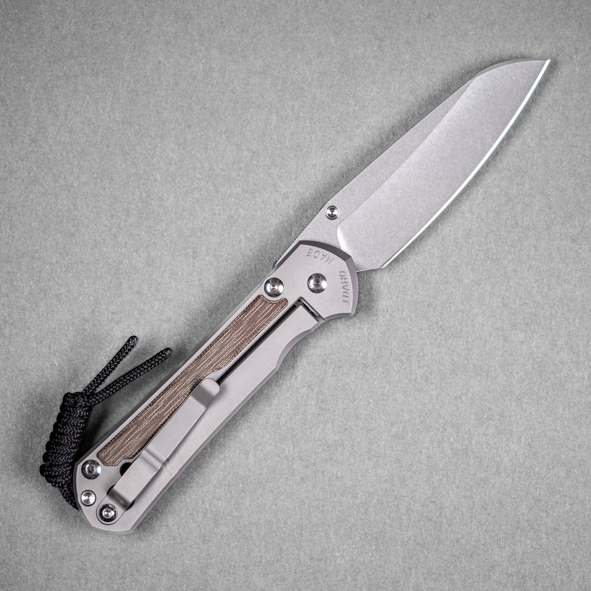 Chris Reeve Large Sebenza 31 - Insingo Magnacut & Glass Blasted Titanium w/ Natural Canvas Micarta Inlay - URBAN EDC®