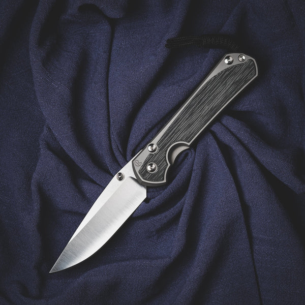 Chris Reeve Large Sebenza 31 Polished Drop Point - Black Canvas Micarta - URBAN EDC®