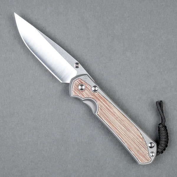 Chris Reeve Large Sebenza 31 Polished Drop Point - Natural Canvas Micarta - URBAN EDC®