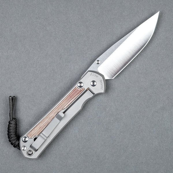 Chris Reeve Large Sebenza 31 Polished Drop Point - Natural Canvas Micarta - URBAN EDC®
