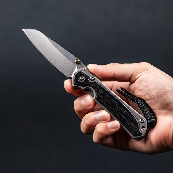 Chris Reeve Small Sebenza 31 - Insingo Magnacut & Glass Blasted Titanium w/ Bog Oak - URBAN EDC®