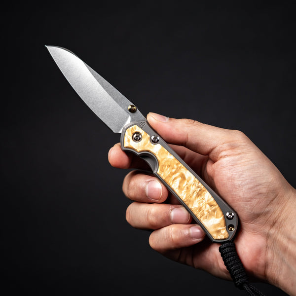 Chris Reeve Small Sebenza 31 - Insingo Magnacut & Glass Blasted Titanium w/ Box Elder - URBAN EDC®