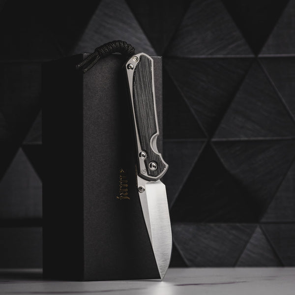 Chris Reeve Small Sebenza 31 Polished Drop Point - Black Canvas Micarta - URBAN EDC®