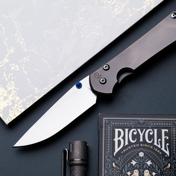 Chris Reeve Small Sebenza 31 Polished Drop Point - Glass Blasted Titanium - URBAN EDC®