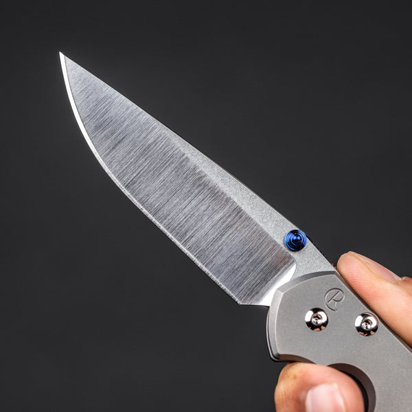 Chris Reeve Small Sebenza 31 Polished Drop Point - Glass Blasted Titanium - URBAN EDC®