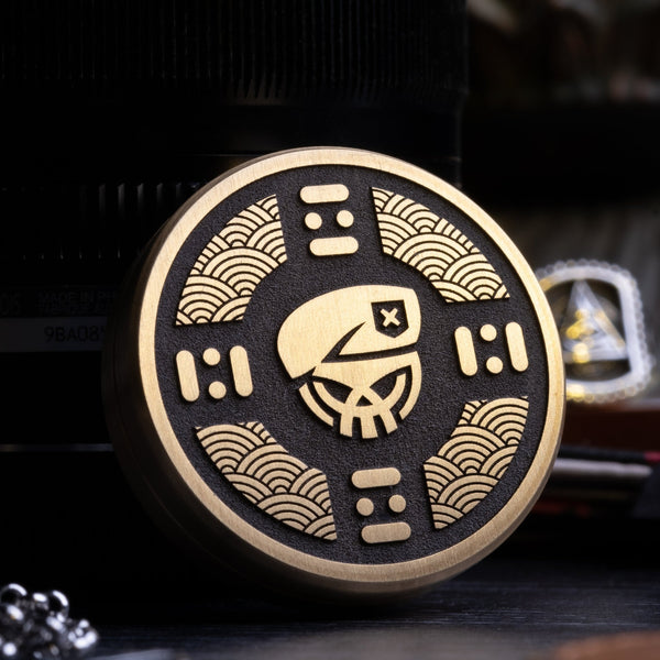 Combat Beads Seigaiha Haptic Coin - Brass (Exclusive) - URBAN EDC®