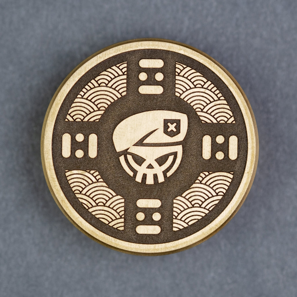 Combat Beads Seigaiha Haptic Coin - Brass (Exclusive) - URBAN EDC®