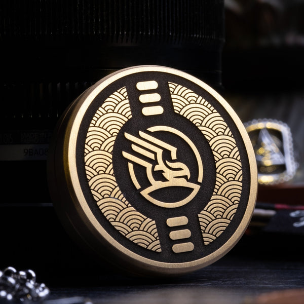 Combat Beads Seigaiha Haptic Coin - Brass (Exclusive) - URBAN EDC®