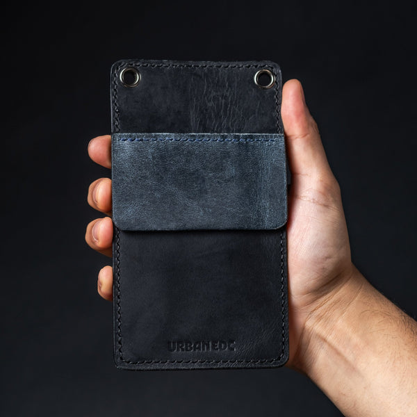 Concord Pocket Protector - Black & Blue Full - Grain Buffalo Leather - URBAN EDC®