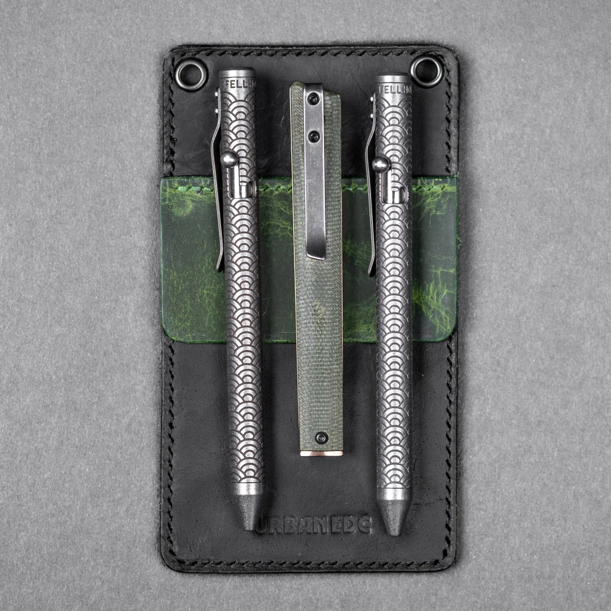 Concord Pocket Protector - Black & Lime Full - Grain Buffalo Leather - URBAN EDC®