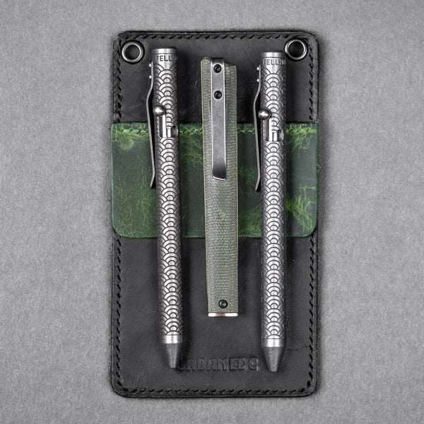 Concord Pocket Protector - Black & Lime Full - Grain Buffalo Leather - URBAN EDC®