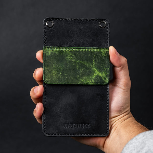Concord Pocket Protector - Black & Lime Full - Grain Buffalo Leather - URBAN EDC®